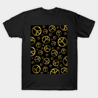 Peace Sign Gold - Peace Sign Art T-Shirt